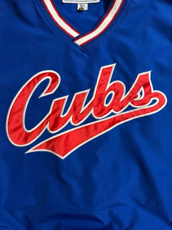 Vintage Chicago Cubs Starter Genuine Merchandise V-Neck Pullover Windbreaker Jac - Picture 2 of 4